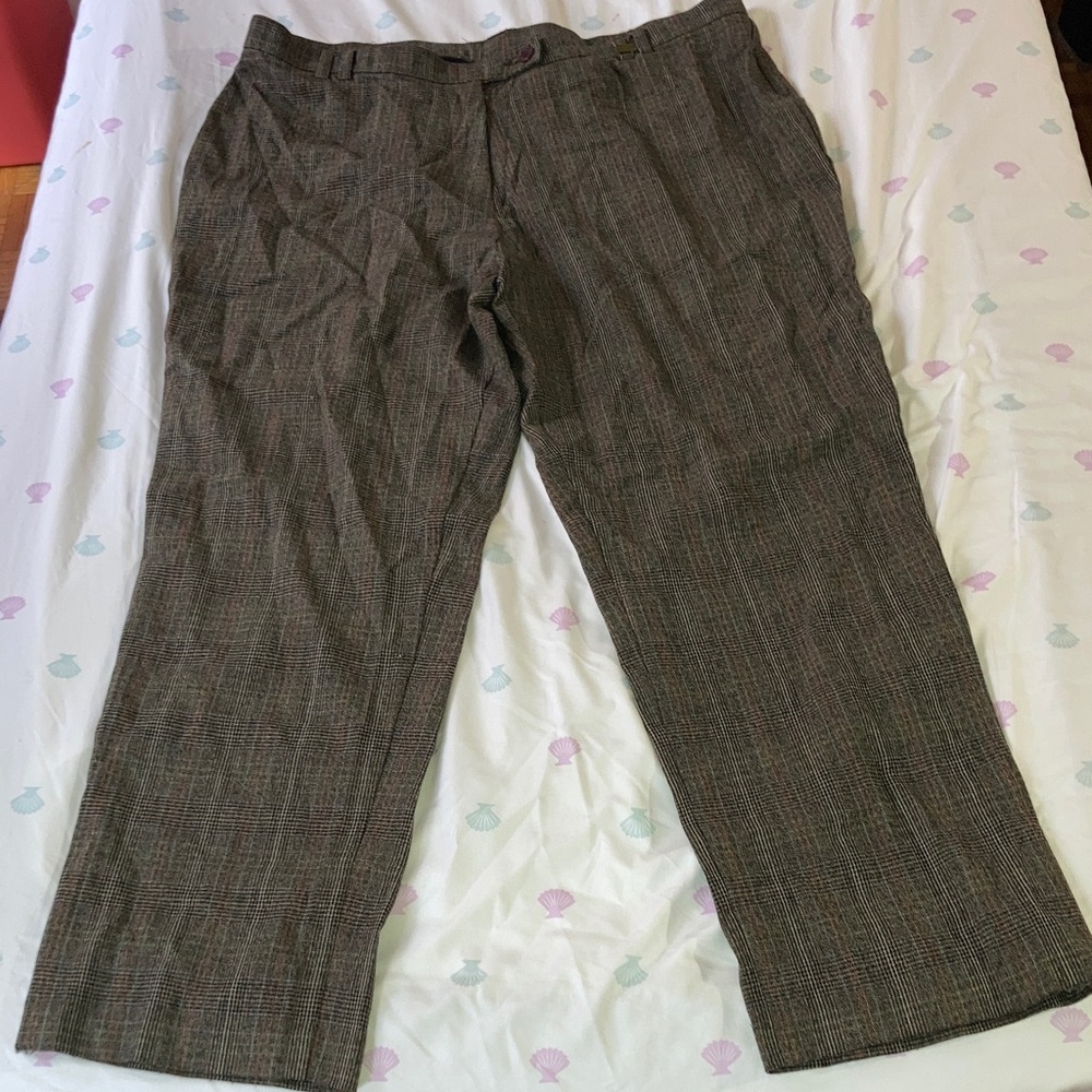 TanJay Men's Dark Brown Checkered Pants